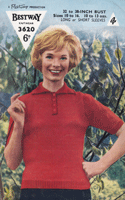 Great vintage ladies sport shirt knitting pattern