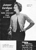 Great vintage ladies cable style button up cardigan knitting pattern