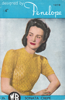 vintage penelope 1219 ladies 1940s jumper knitting pattern