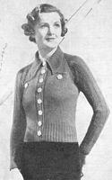 vintage ladies knitting pattern for jacket from 1930s
