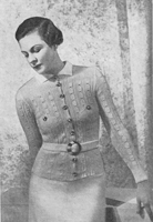 vintage ladies knitting pattern for longline 1930s cardigan