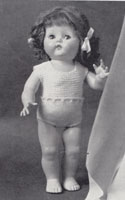 Great vintage doll knitting pattern. This is an outfit for the cardigan, skirt, hat and undies (shown here)