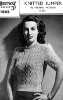 vintage 1940s ladies jumper knitting pattern