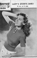 1940s jumper polo shirt knitting pattern