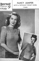 vintage 1940s knitting pattern long or short sleeves