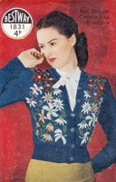lovely 1940s pattern for embroidered cardigan