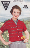 Great vintage ladies short sleeved lacy cardigan knitting pattern