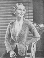 vintage ladis knitting pattern for jacket in boucle from the 1930s