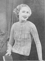 vintage knitting pattern for ladies cardigan with pockets 1930s