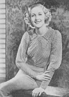 vintage ladies blouson style jumper knittingn pattern from 1930s