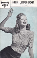vintage bestway2043 knitting pattern ladies summer short sleeved cardigan top 1940s