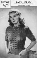 vintage bestway ladies summer top lacy jumper bestway 2274 vintage knitting pattern 1940s