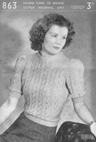 vintage patons 863 ladies summer top 1940s knitting pattern
