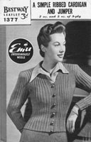 vintage ladies cardigan knitting pattern bestway 1940s