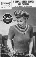 vintage ladies short sleeved jumper 1940s knitting pattern bestway
