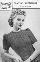 vintage ladeis short sleeved summer jumper 1940s bestway