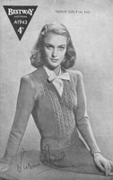 vintage ladies knitting pattern bestway cardigan 1940s