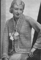 vintage ladies bed jacket crochet pattern 1930s weldons 282