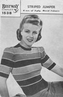 vintage Bestway ladies jumper knitting pattern 1940s