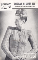 vintge ladies 1940s cardigan knitting pattern