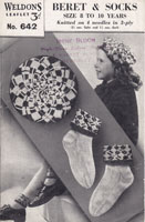 vintage knitting pattern for fair isle beret girls