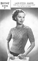 bestway 1940s knitting pattern for ladies jumper
