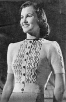 ladies cable jumper knitting pattern from 1940s