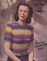 vintage jumper knitting pattern 1940s puff stripe pattern