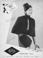 vintage ladies 1930s hat and cape knitting patterns