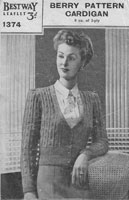 vintage ladies knitting pattern for ladies cardigan 1940s