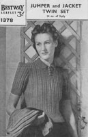 vintage ladies knitting pattern for ladies twinset cardigan and jumper 1940s