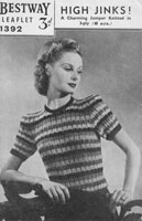 vintage ladies knitting patterns 1940s ladies stripe jumper