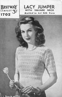 vintage knitting pattern for ladies lacy jumper 1940s 