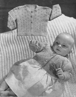 Vintage baby matine jacket knitting pattern 1950