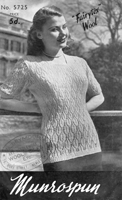 vintage long line jumper knitting pattern from 1950s munrospun