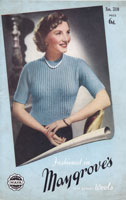 vintage ladies short sleeved jumper knitting patterns 1940s