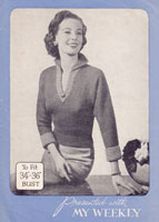 vintage knitting patternladies jumper 1940s