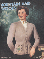 vintage ladies cardigan knitting pattern from 1940s
