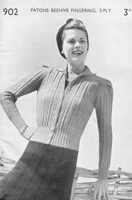 ladies cardiganknitting pattern from wartime 1940s
