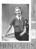 vintage 1930s jumper knitting pattern from munrospun