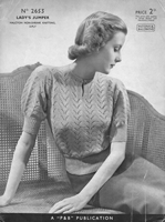 vintage ladies  jumper knitting pattetn from 1930s