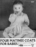 baby matinee coats knitting pattern from 1940s lovely designs in 3 or 4 ply wool to fit from birth to 12 months