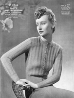 patons ladies cardigan knitting pattern 1930s