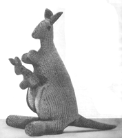 vintage kangeroo toy knitting pattern from 1950s
