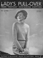 vintage ladies polo neck jumper 1930s