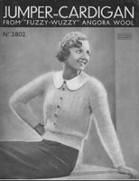 vintage angora cardigan knitting pattern from 1930s