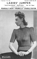 vintage ladies jumper knitting pattenr 1940s