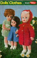 Vintage knitting pattern for dolls. This set of patterns are for10",12",14",16" dolls