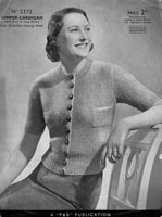 vintage ladies cardigan knitting pattern from 1930s 2372