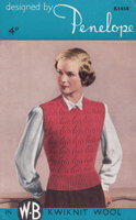 vintage ladies tank top knitting pattern from 1940s